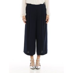 Diane Von Furstenberg Holly Crepe Culottes Pleated Wide Leg Pants Blue Crop FLAW